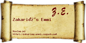 Zakariás Emmi névjegykártya